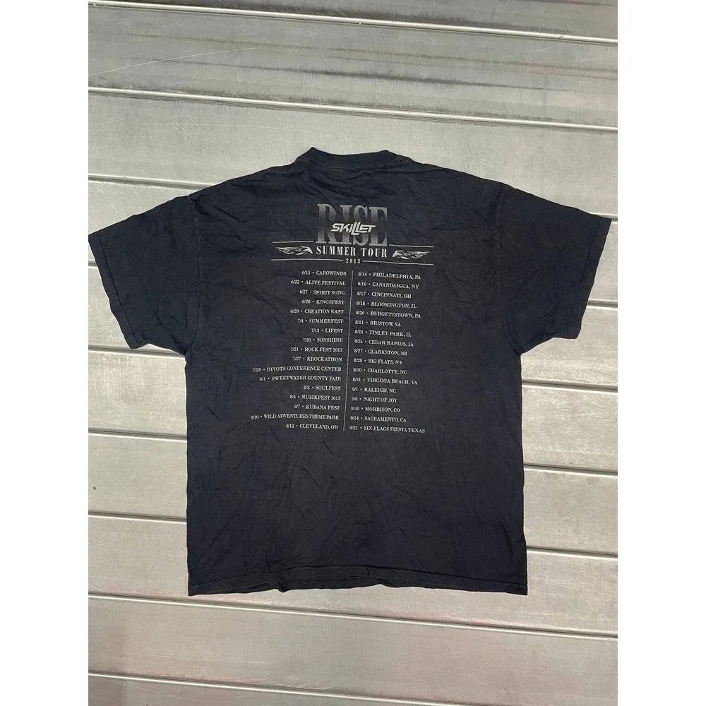 Skillet Rise Band T-Shirt Size XL Black 2013‎ Summer Tour